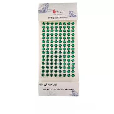 Strasszkő 8mm Smaragd zöld 120db/cs