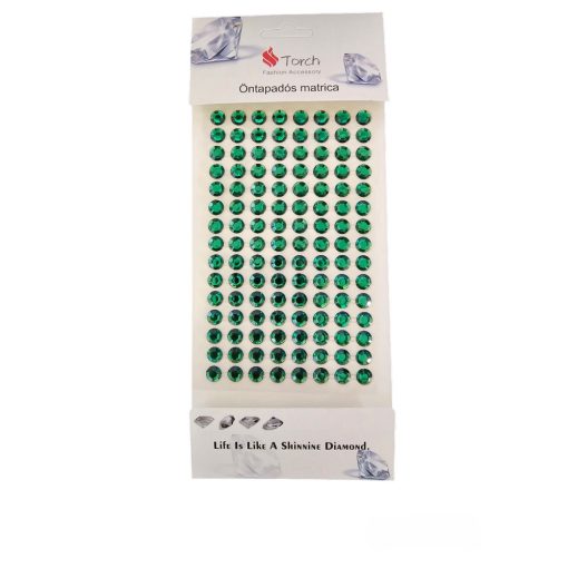 Strasszkő 8mm Smaragd zöld 120db/cs