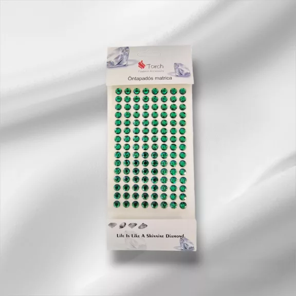 Strasszkő 8mm Smaragd zöld 120db/cs