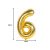 66 cm-es arany 6-os számú fólia lufi születésnapi dekorációhoz, önzáró szeleppel