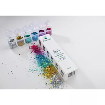 Superstar nagyszemcsés csillám szett 6 db -  Laser 130ml