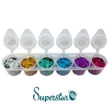 Superstar nagyszemcsés csillám szett 6 db -  Laser 130ml