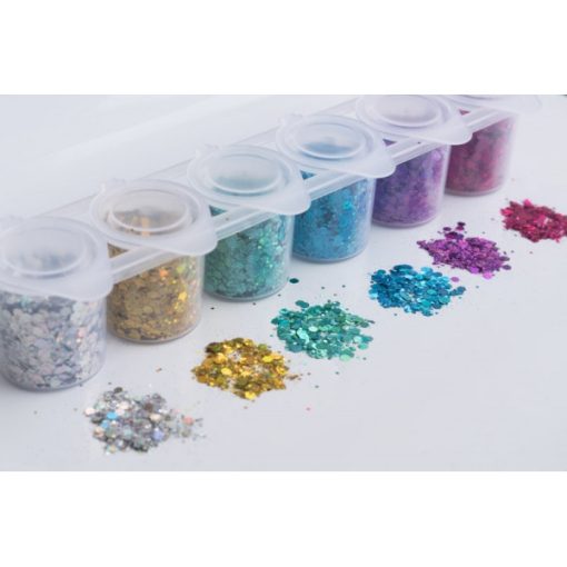 Superstar nagyszemcsés csillám szett 6 db -  Laser 130ml