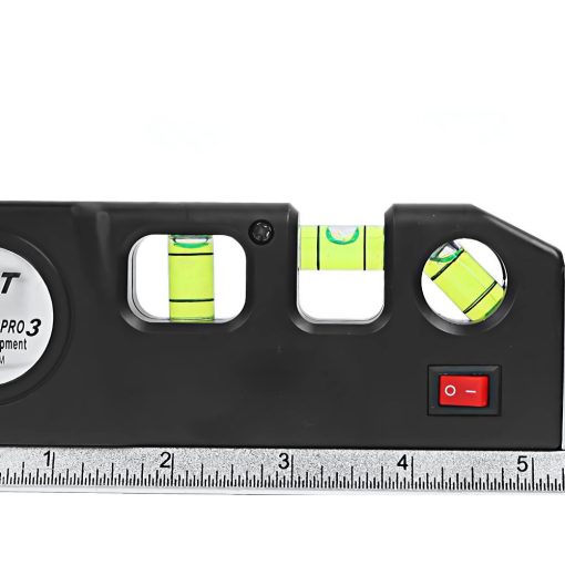 Precíziós lézeres szintező 2,5 m-es mérőszalaggal, lézeres mérővel, 3 üzemmóddal, LED