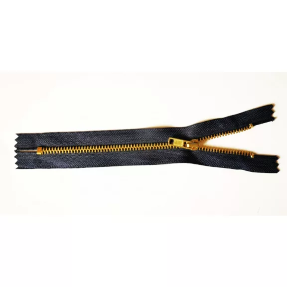 Fémcipzár, VT0-ás zárt húzózár - réz -18 cm több szín