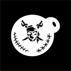 Arcfestő stencil kalóz minta