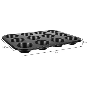 Teflon Muffin Sütő Tepsi + 12 db Szilikon Forma