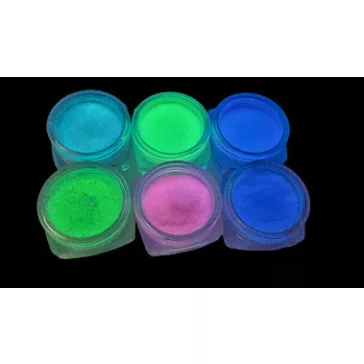 UV - NEON csillámpor csőrös üvegben - Zöld 7 ml
