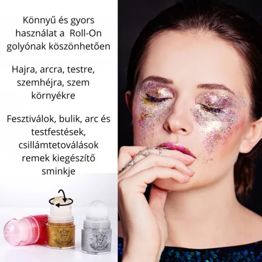 Roll-On glitter gel Arany