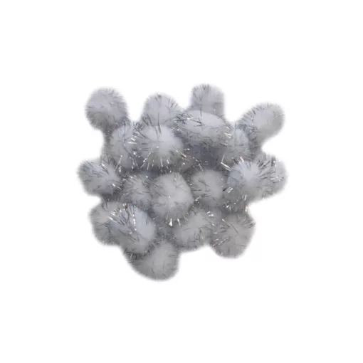 Pompon 30 mm - Arany és ezüst színű