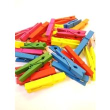 Csipesz fa színes - dekor több méretben 10 db/csomag