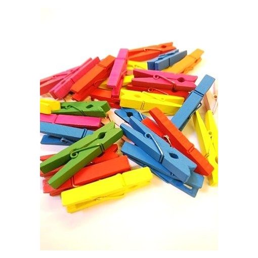 Csipesz fa színes - dekor több méretben 10 db/csomag