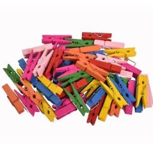 Csipesz fa színes - dekor több méretben 10 db/csomag