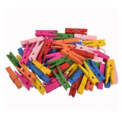 Csipesz fa színes - dekor több méretben 10 db/csomag