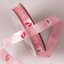 BABY mintás szatén szalagok - 12 mm több színben