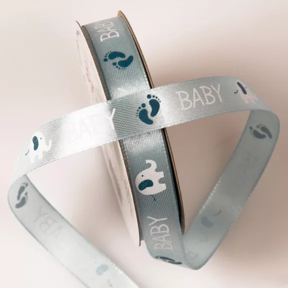 BABY mintás szatén szalagok - 12 mm több színben