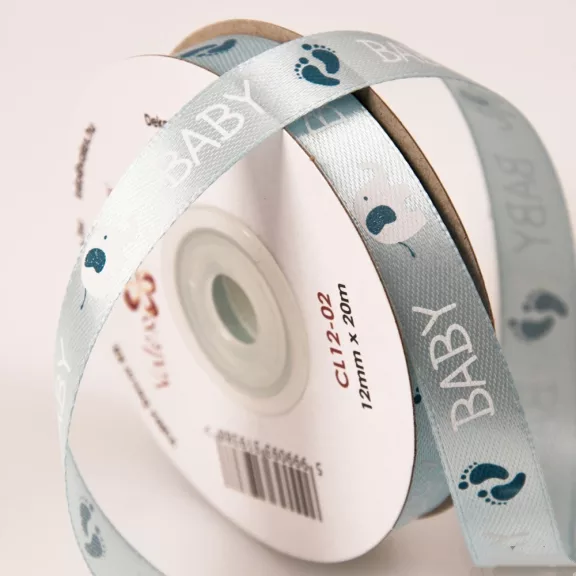 BABY mintás szatén szalagok - 12 mm több színben