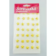 Strasszkő öntapadós 1cm  35 db-os - Csillag forma Arany