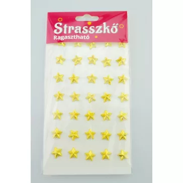 Strasszkő öntapadós 1cm  35 db-os - Csillag forma Arany