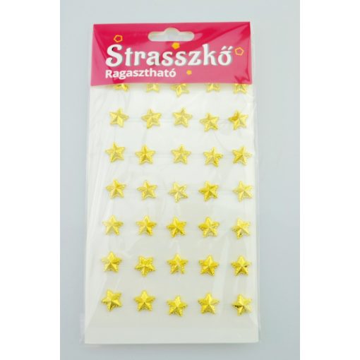 Strasszkő öntapadós 1cm  35 db-os - Csillag forma Arany