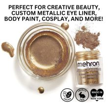 Mehron Metallic Powder Gold + - Mixing Liquid 