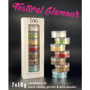 TAG Festival Glamour - Mica Powder & Chunky Glitter Pack 