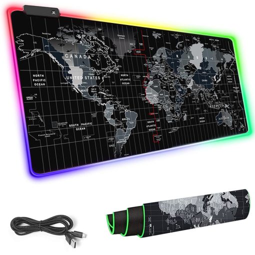 LED Világító Gamer Egérpad – Térkép Design