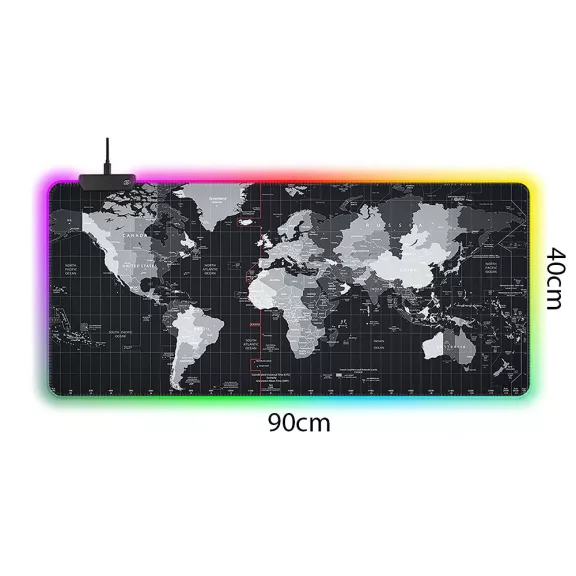 LED Világító Gamer Egérpad – Térkép Design