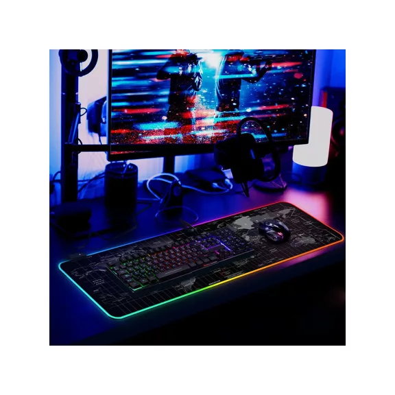 LED Világító Gamer Egérpad – Térkép Design