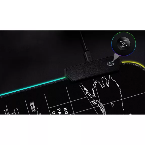 LED Világító Gamer Egérpad – Térkép Design