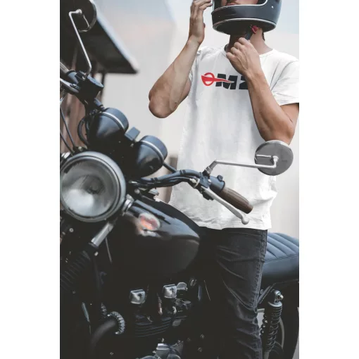 MZ logo póló, Motorradwerke Zschopau póló, retró motoros ajándék, veterán motor póló, NDK motoros ruházat,