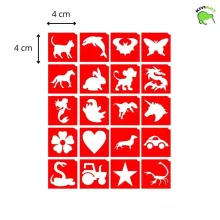 Csillámtetoválás sablon és matrica készlet – Kreatív testfestés csillámporral
