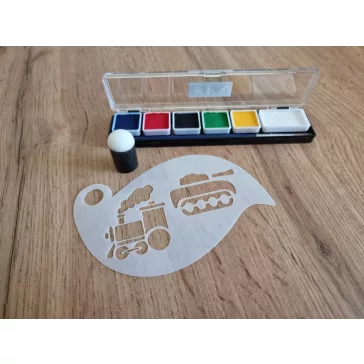 Festősablon, stencil - Vonat és tank