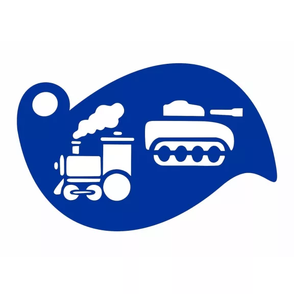 Festősablon, stencil - Vonat és tank