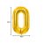66 cm-es arany 0-ás számú fólia lufi születésnapi dekorációhoz, önzáró szeleppel