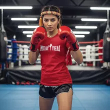 Muay Thai 4 feliratos prémium pamut póló edzésre és utcai viseletre