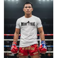 Muay Thai 4 feliratos prémium pamut póló edzésre és utcai viseletre