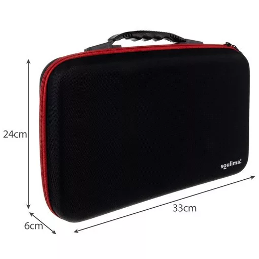 Soulima 22886 körömlakk-rendező tok, fekete színű, 60 flakon tárolására alkalmas, hordozható, merevített, cipzáras tároló kozmetikumokhoz és illóolajokhoz