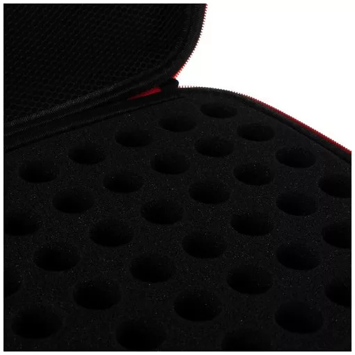 Soulima 22886 körömlakk-rendező tok, fekete színű, 60 flakon tárolására alkalmas, hordozható, merevített, cipzáras tároló kozmetikumokhoz és illóolajokhoz