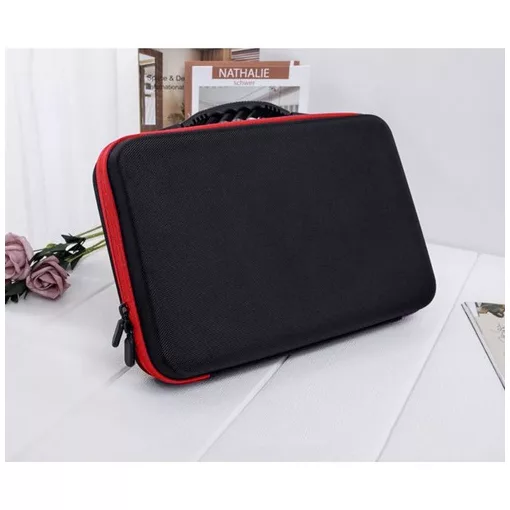 Soulima 22886 körömlakk-rendező tok, fekete színű, 60 flakon tárolására alkalmas, hordozható, merevített, cipzáras tároló kozmetikumokhoz és illóolajokhoz