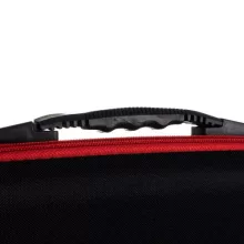 Soulima 22886 körömlakk-rendező tok, fekete színű, 60 flakon tárolására alkalmas, hordozható, merevített, cipzáras tároló kozmetikumokhoz és illóolajokhoz