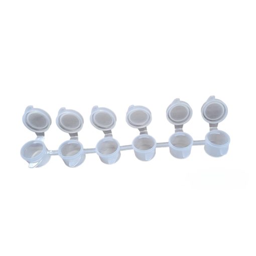 Kupakos tégely, tároló 6x3ml