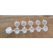 Kupakos tégely, tároló 6x3ml