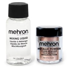Mehron Metallic Powder Rose + - Mixing Liquid 