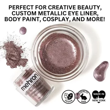 Mehron Metallic Powder Rose + - Mixing Liquid 