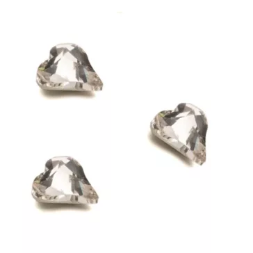 Bling strasszkő 3db/cs Szívek fehér