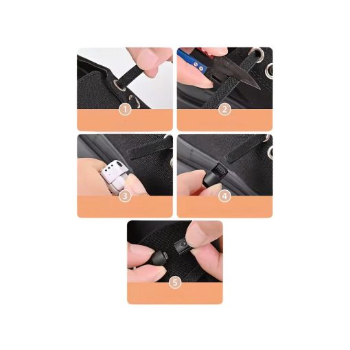 Kötés Nélküli Rugalmas Gumis Cipőfűző - Fekete