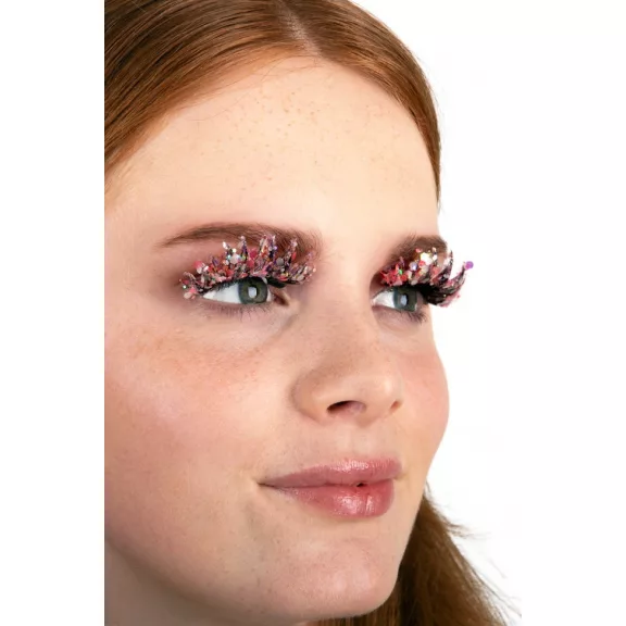 PXP Candy Luminous Chunky csillámos szempillák Calypso stílusú pink sárga 41424