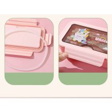 Uzsonnás Doboz Evőeszközzel Pink 21x12,5x7,5cm