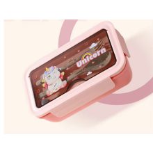 Uzsonnás Doboz Evőeszközzel Pink 21x12,5x7,5cm